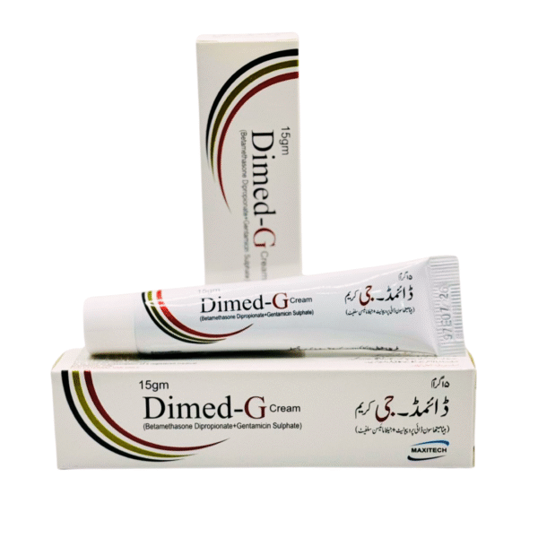 DIMED-G CREAM 15GM moisturizing cream that soothes dry irritated skin restores hydration reduces redness and calms inflammation improves skin elasticity with a non-greasy feel perfect for sensitive skin.